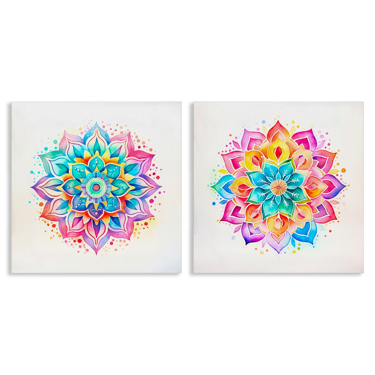 Stupell Industries Bright Boho Mandalas 2pc Canvas Wall Art Set Design by Andrea Haase